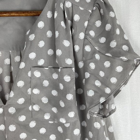 41 Hawthorn Gray Polka Dot Blouse - Picture 9 of 12